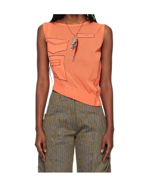 Kiko Kostadinov Multicolor Semi-Sheer Knit Cotton- And Nylon-Blend Tank Top