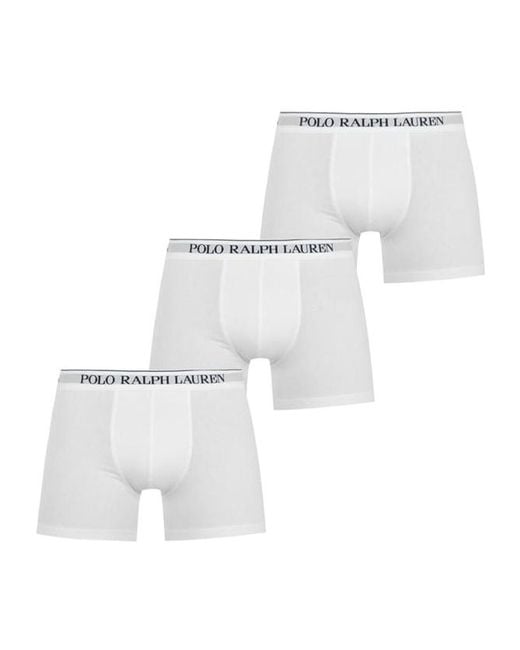 Polo Ralph Lauren White Three-Pack Of Logo Boxer Briefs for men