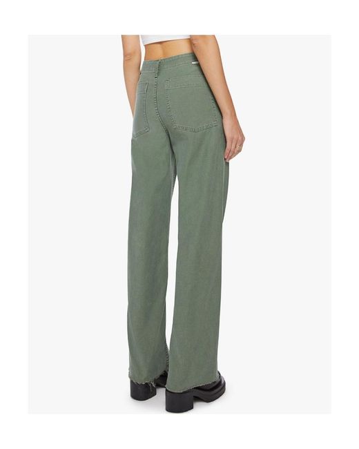 Mother Green The Major Sneak Fray Jeans