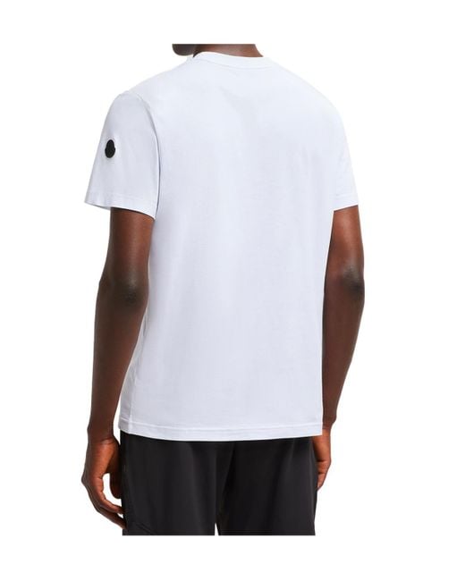 Moncler White Logo Printed Crewneck T-Shirt for men