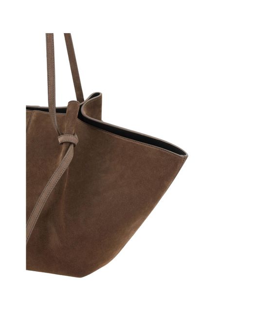 Yuzefi Brown Large Logo Detailed Shoulder Bag