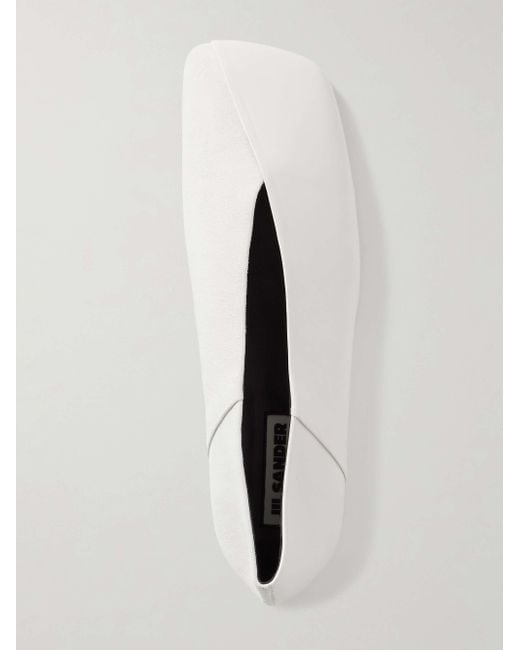 Jil Sander White Flat Ballet Shoes