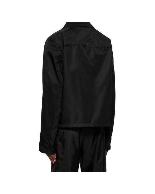 Prada Black Logo Plaque Long Sleeved Jacket for men