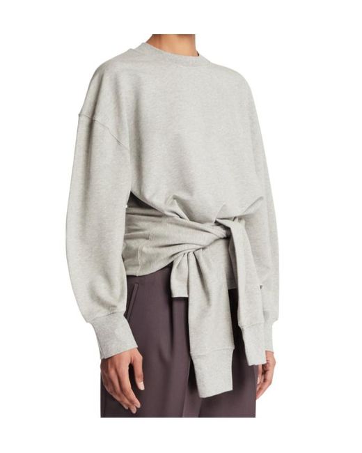 The Attico Gray The Tie-Waist Sweatshirt