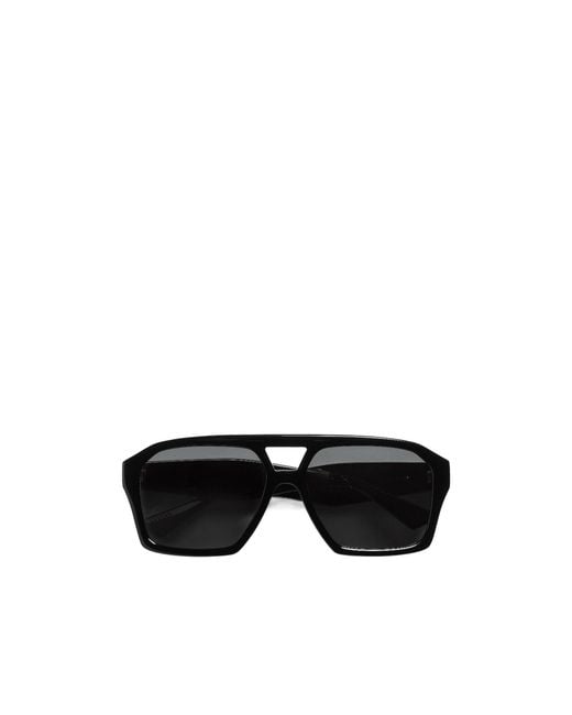 Bottega Veneta Black Classic Aviator Sunglasses for men