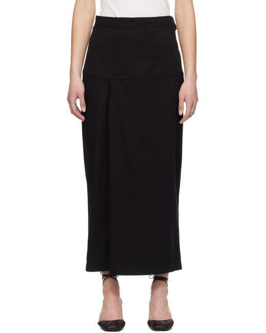 Lemaire Black Asymmetrical Wrapover Skirt