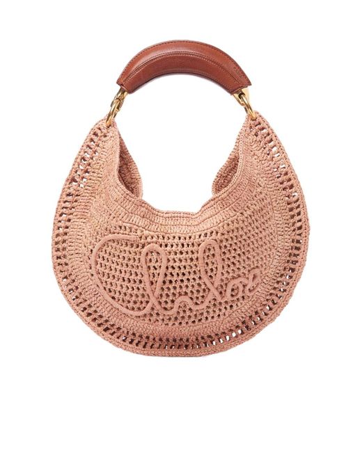 Chloé Pink Logo-Embroidered Tote Bag