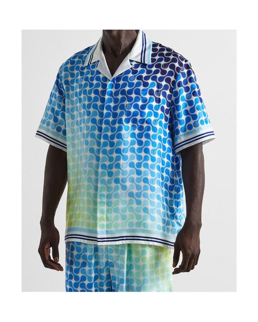Casablanca Blue Printed Shirt for men