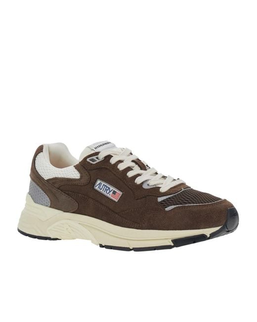 Autry Brown Hyperway Low-Top Sneakers for men