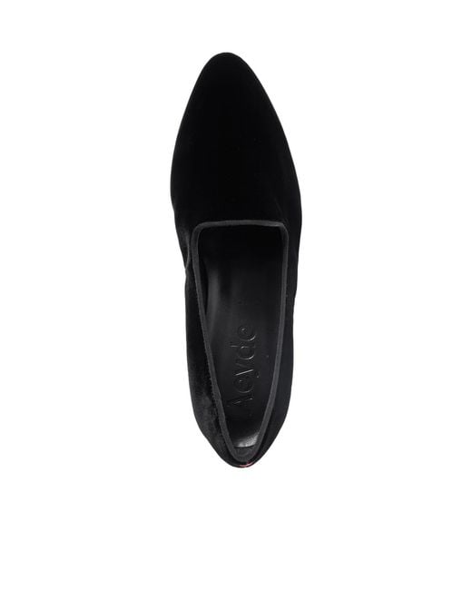 Aeyde Black Solid Velvet Loafers
