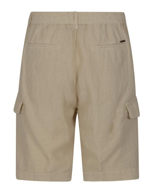 Peserico Natural Drawstring Cargo Shorts for men