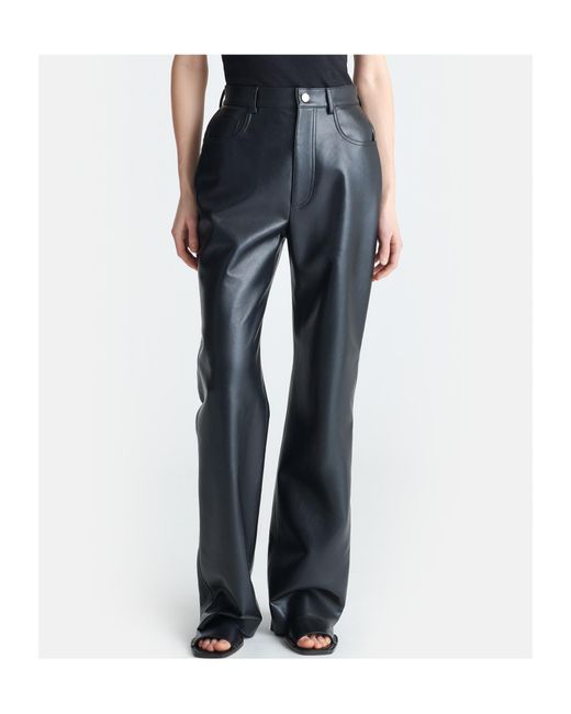 Nanushka Black Straight Leg Logo Patch Trousers