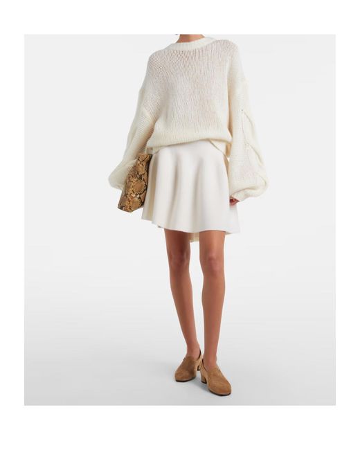 Lisa Yang White Crew Neck Knit Sweater