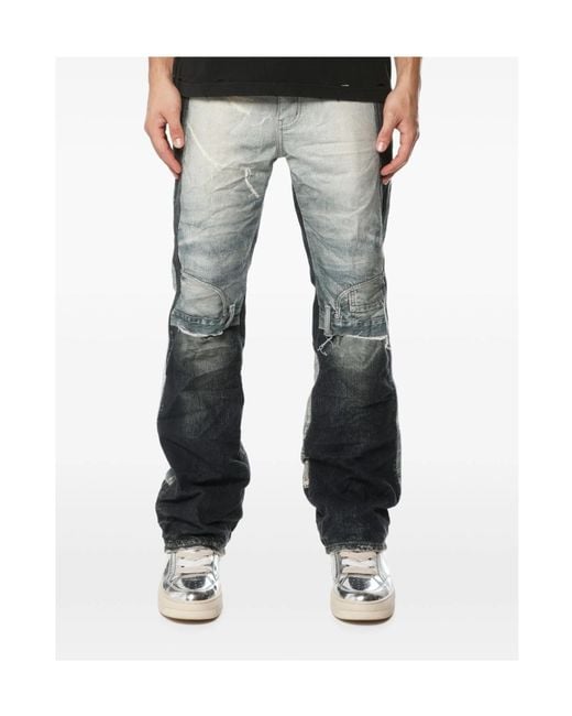 Purple Brand Blue Distressed Jeans for men
