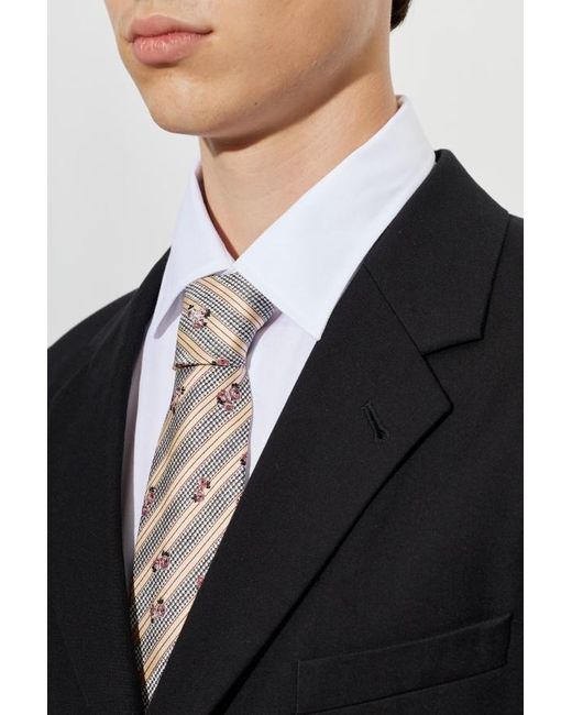 Dries Van Noten White Pointed Tie for men
