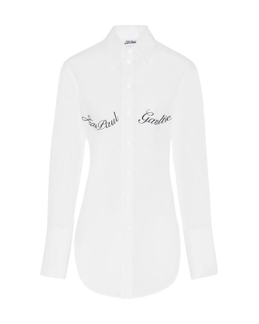 Jean Paul Gaultier White Button-Down Long-Sleeved Shirt