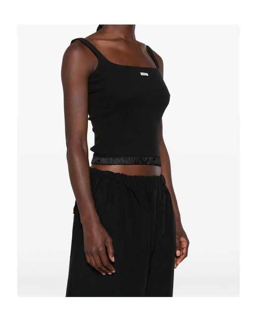 Entire studios Black Logo-Patch Top