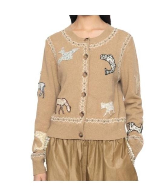 Sea Natural Winslow Animal-Patch Cardigan