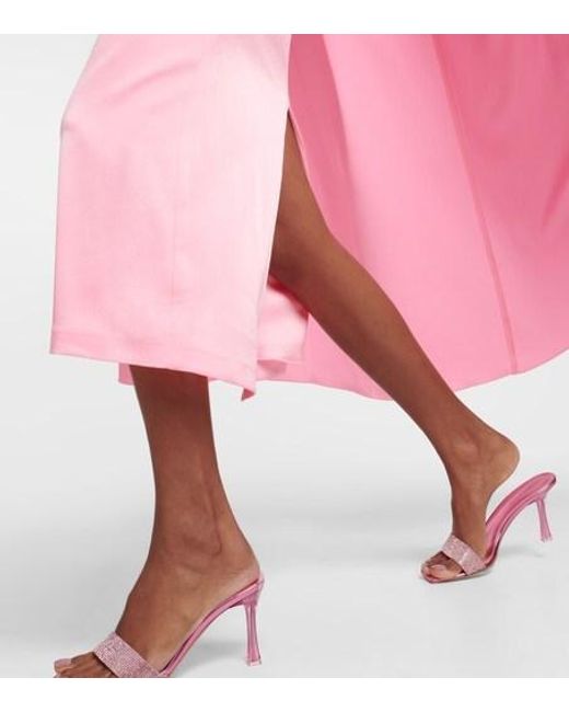 Alex Perry Pink Crepe Shawl Midi Dress