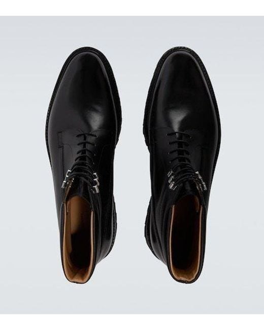 John Lobb Black Alder Leather Lace-Up Boots for men