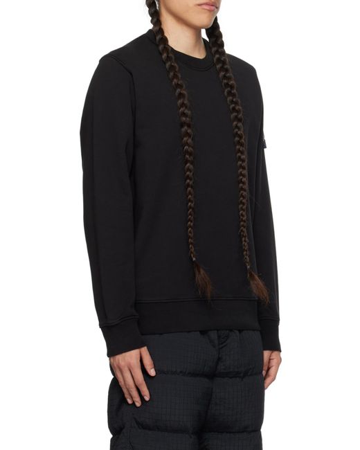 Stone Island Black Logo Patch Crewneck Sweatshirt for men