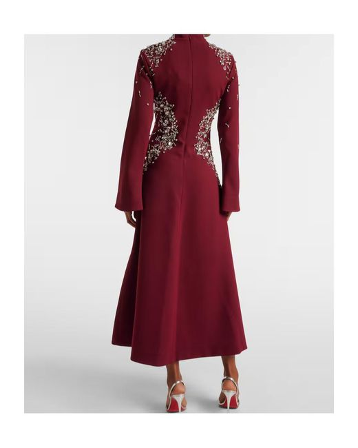 Jonathan Simkhai Red Odetta Embellished Crêpe Midi Dress