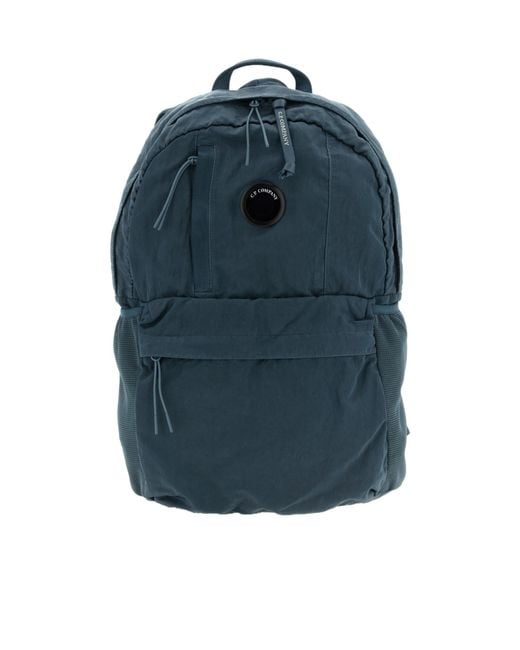 C P Company Blue Adjustable Backpack for men