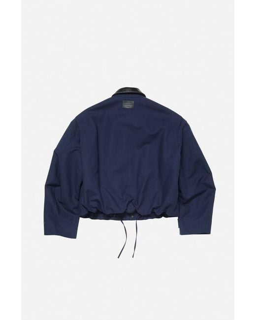 Acne Blue Logo-Patch Bomber Jacket for men