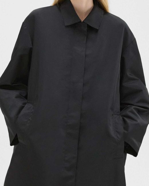 Theory Black Lapel Long-Sleeved Coat
