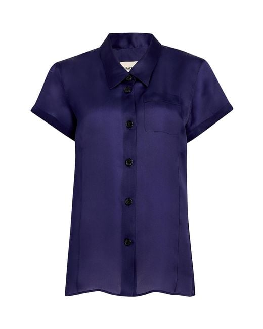 Khaite Blue Keefe Button-Up Blouse