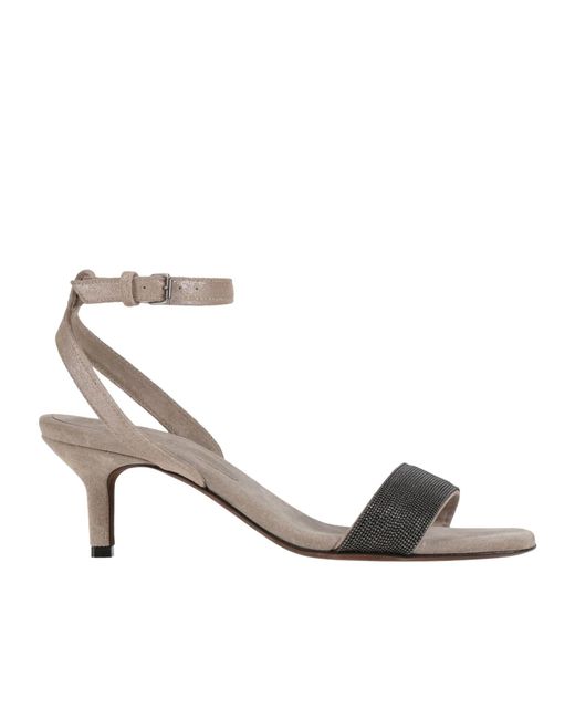 Brunello Cucinelli Metallic Solid Color Sandals