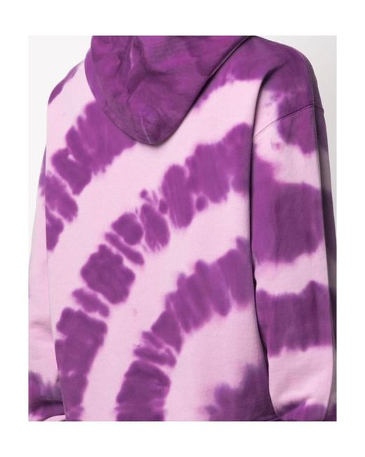 MSGM Purple Logo Printed Tie-Dye Hoodie for men