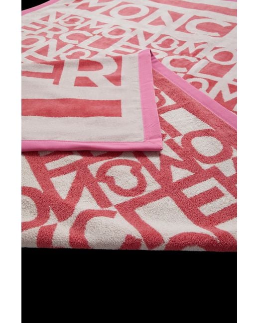 Moncler Red Logo Beach Towel