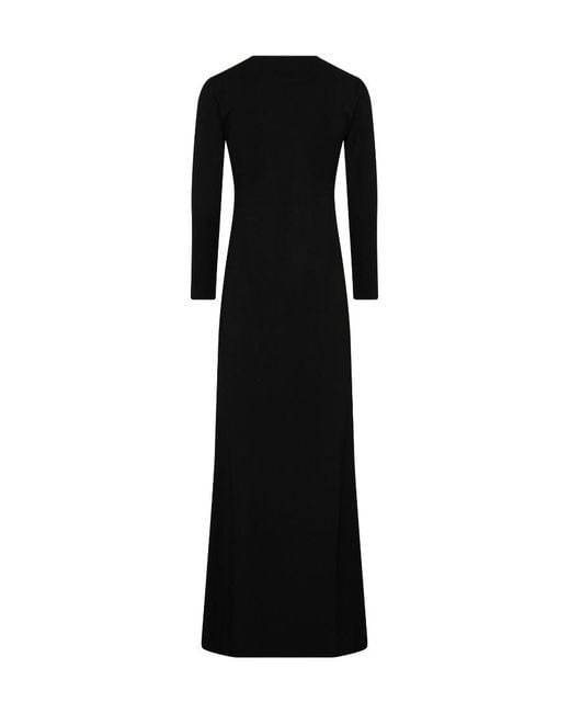 The Row Black Long Long-Sleeved Dress