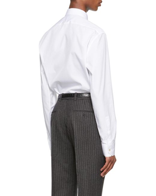 Saint Laurent White Slim Fit Long-Sleeved Shirt for men