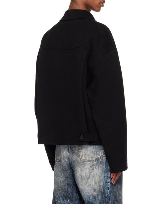 Acne Black Zip-Up Collared Jacket for men