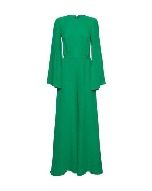 Valentino Green Long-Sleeved Jumpsuit