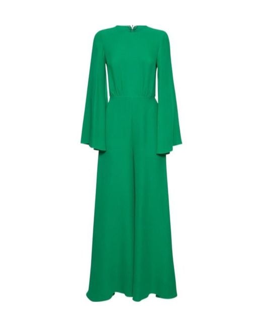 Valentino Green Long-Sleeved Jumpsuit