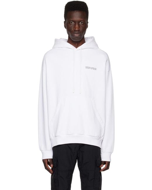 Marcelo Burlon White County Of Milan Tempera Cross Drawstring Hoodie for men