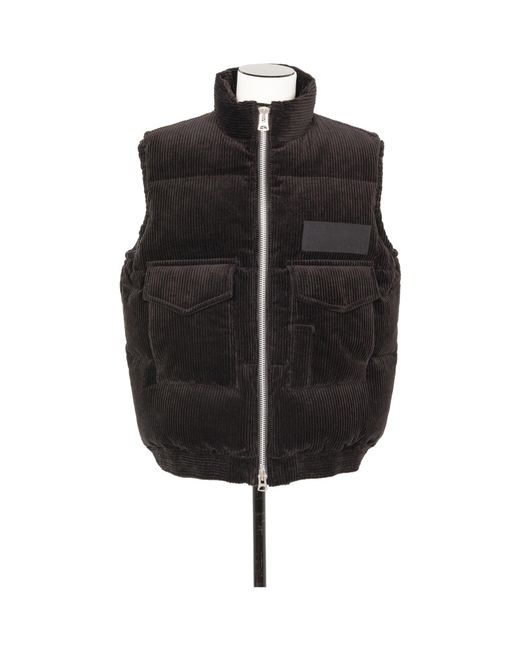 Sacai Black Corduroy Padded Vest for men