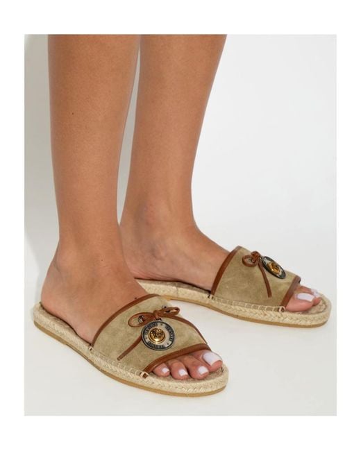 Versace Brown Medusa-Plaque Espadrilles