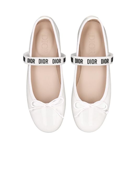 Dior White Kids' Ballet Flat
