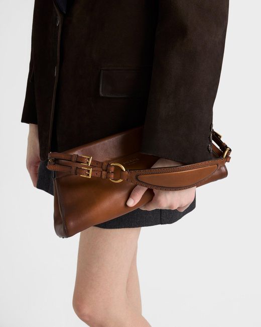 Prada Brown Enchaîné Medium Cognac Leather Bag