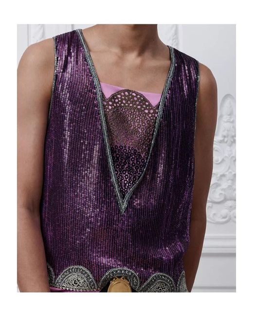 Dior Purple Sleeveless Top With Sequins for men