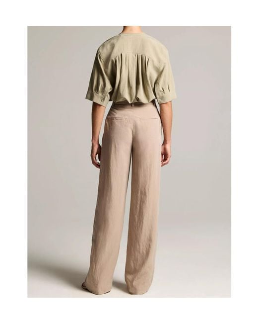 Vince Natural High-Rise Pleated Trouser