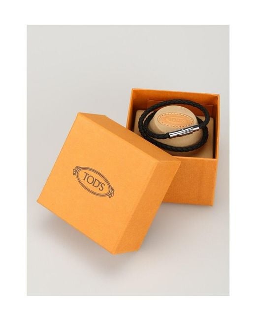 Tod's Black Mycolors Woven Bracelet for men