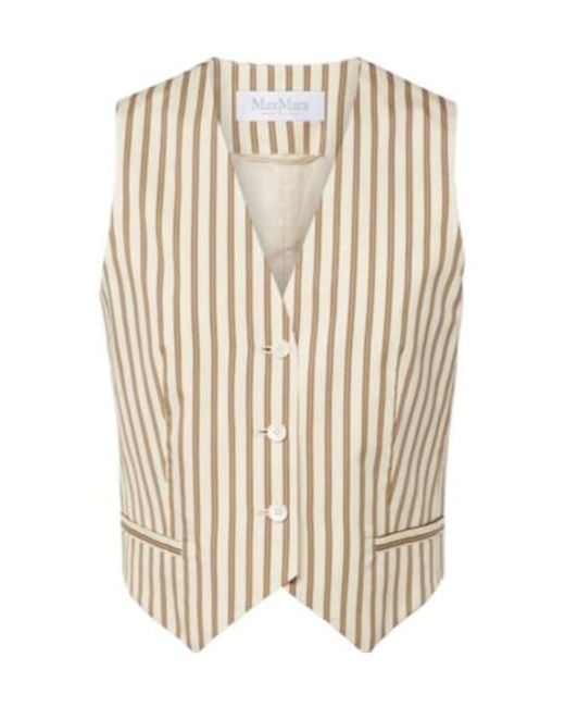 Max Mara White Cotton And Silk Vest