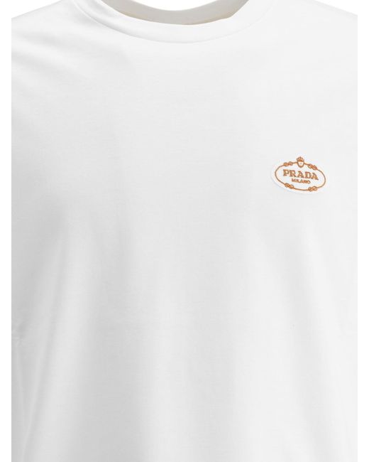 Prada White Cotton T-Shirt for men