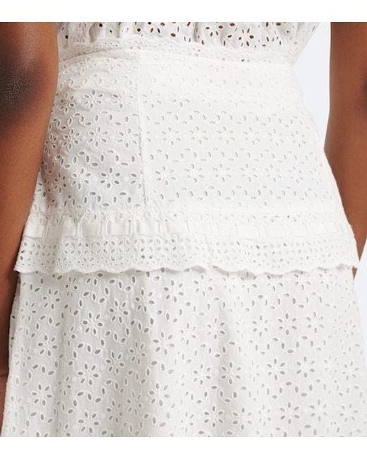 Ulla Johnson White Violetta Broderie Anglaise Midi Skirt