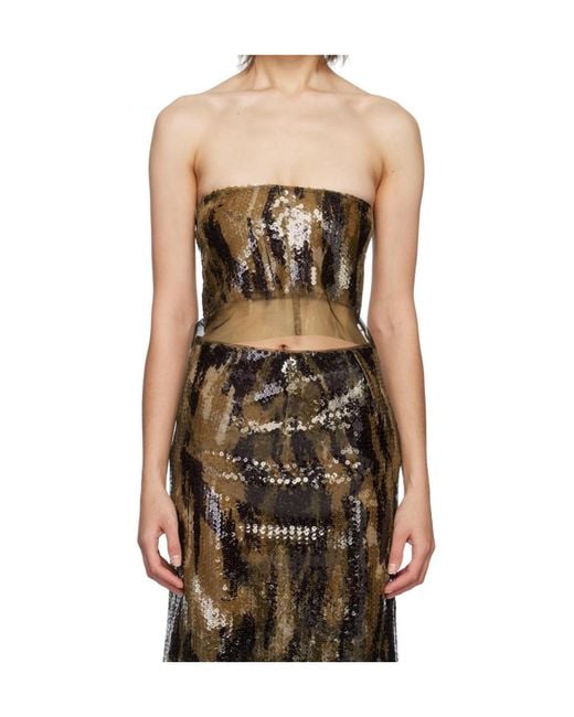 Dion Lee Multicolor Sequin-Embellished Bandeau Top